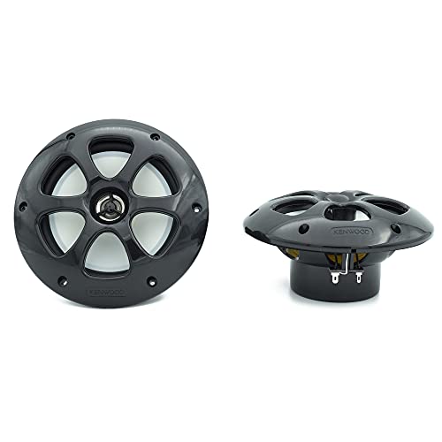 Kenwood KFC-1613MRB - 6.5 Inch 2 Way Coaxial Waterproof Marine/Motorsports/Car Speakers, Pair, 4 Ohm, 100 Peak Watts (Black) Kenwood KFC-1613MRB - 6.5 Inch 2 Way Coaxial Waterproof Marine/Motorsports/Car Speakers, Pair, 4 Ohm, 100 Peak Watts (Black)